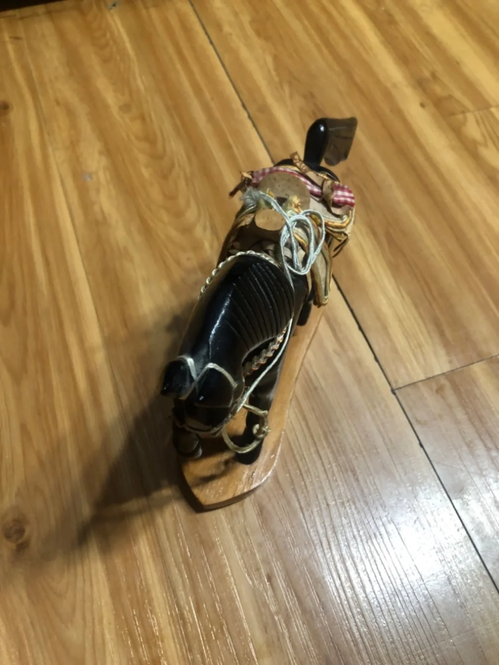vintage wooden horse figurine, likely a handcrafted - Picture 7 of 13